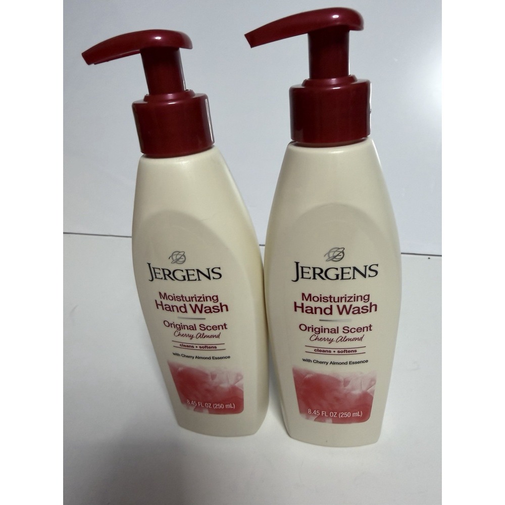 Jergens Hand Wash Cherry Almond Original Scent Liquid Soap 8.45 oz Lot Of 2 Pack